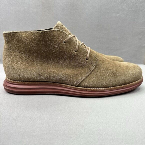 Cole Haan LunarGrand Mens Size 12 (M) Chukka Boots Tan Suede Lace-Up C11184 - Picture 1 of 8